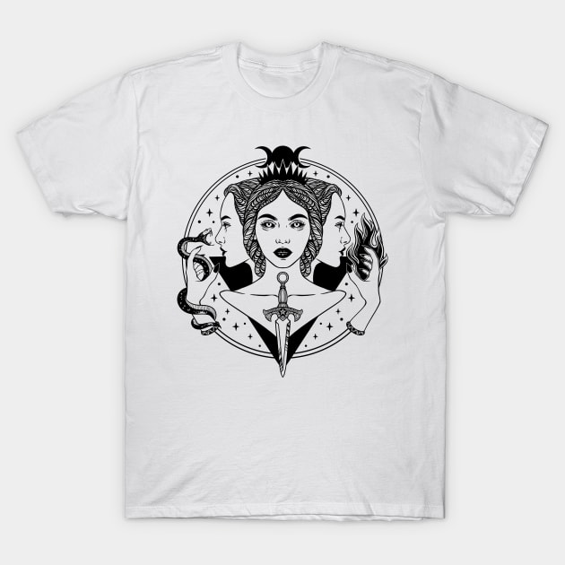 Hecate triple goddess T-Shirt by OccultOmaStore